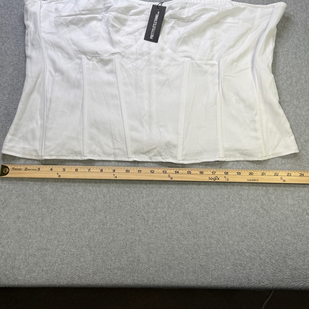 PrettyLittleThing Plus White Structured Corset To… - image 4